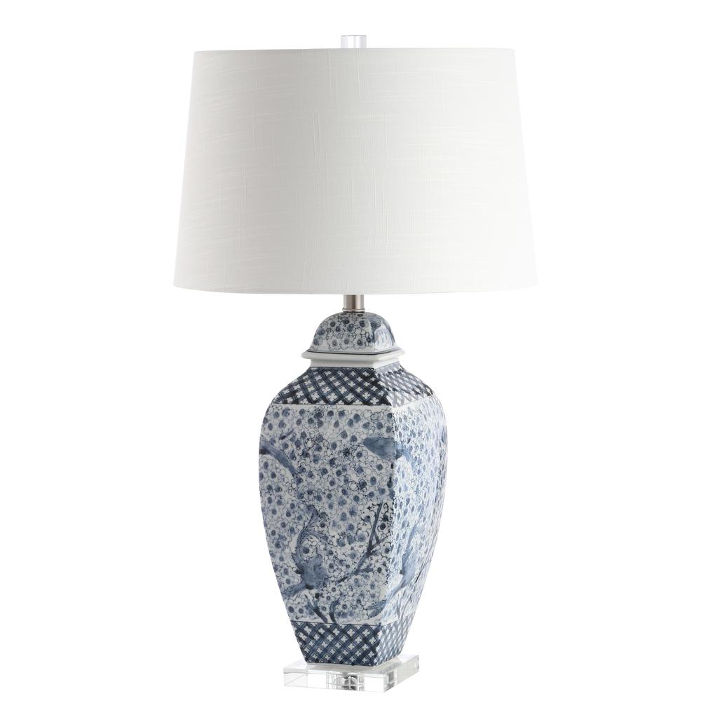 Braeden Table Lamp, Blue/White. Picture 2