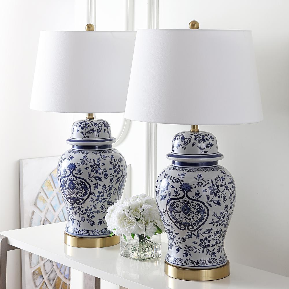 Ariadne Table Lamp, Blue/White. Picture 1