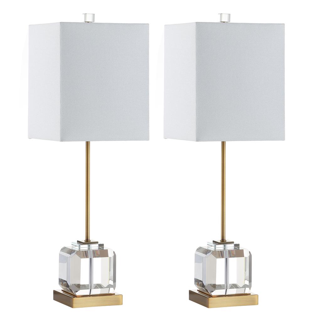 Zayne Table Lamp, Clear/Brass Gold set of 2. Picture 2
