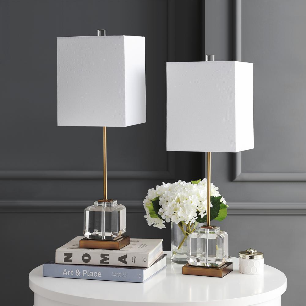 Zayne Table Lamp, Clear/Brass Gold set of 2. Picture 1