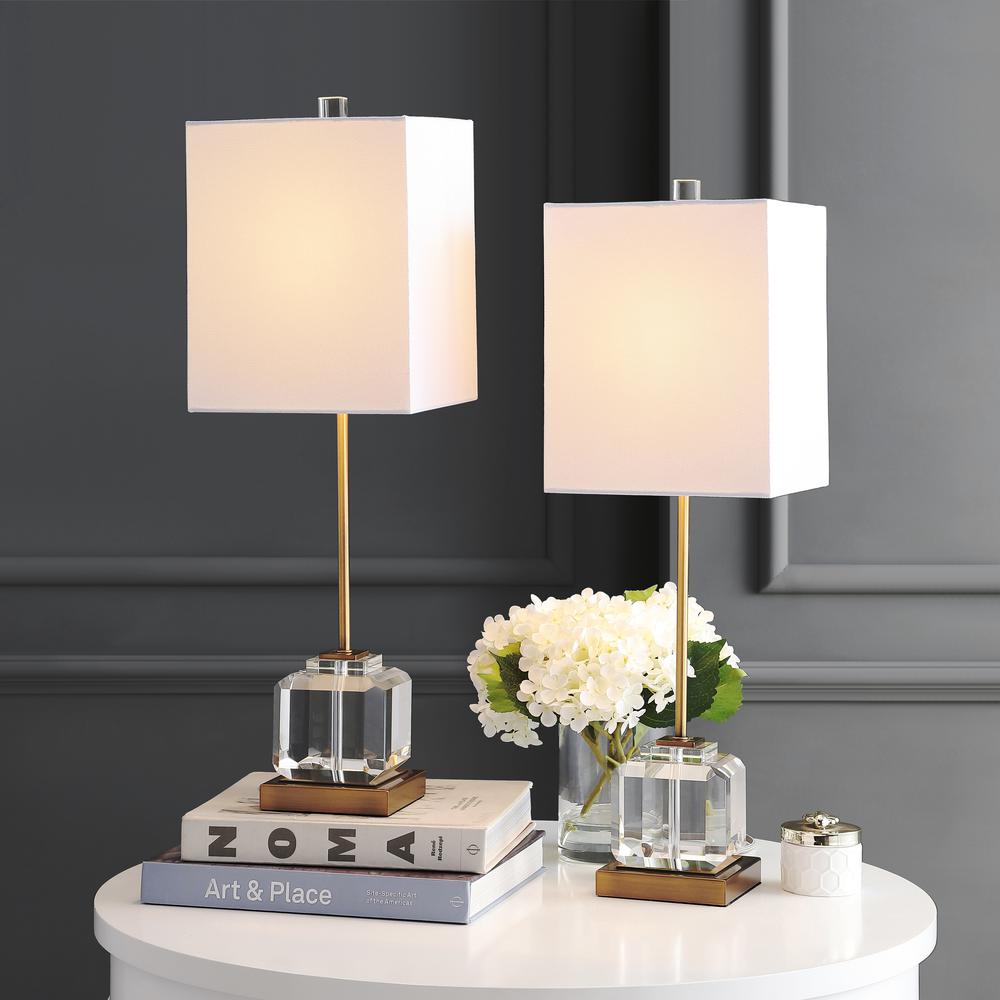 Zayne Table Lamp, Clear/Brass Gold set of 2. Picture 3