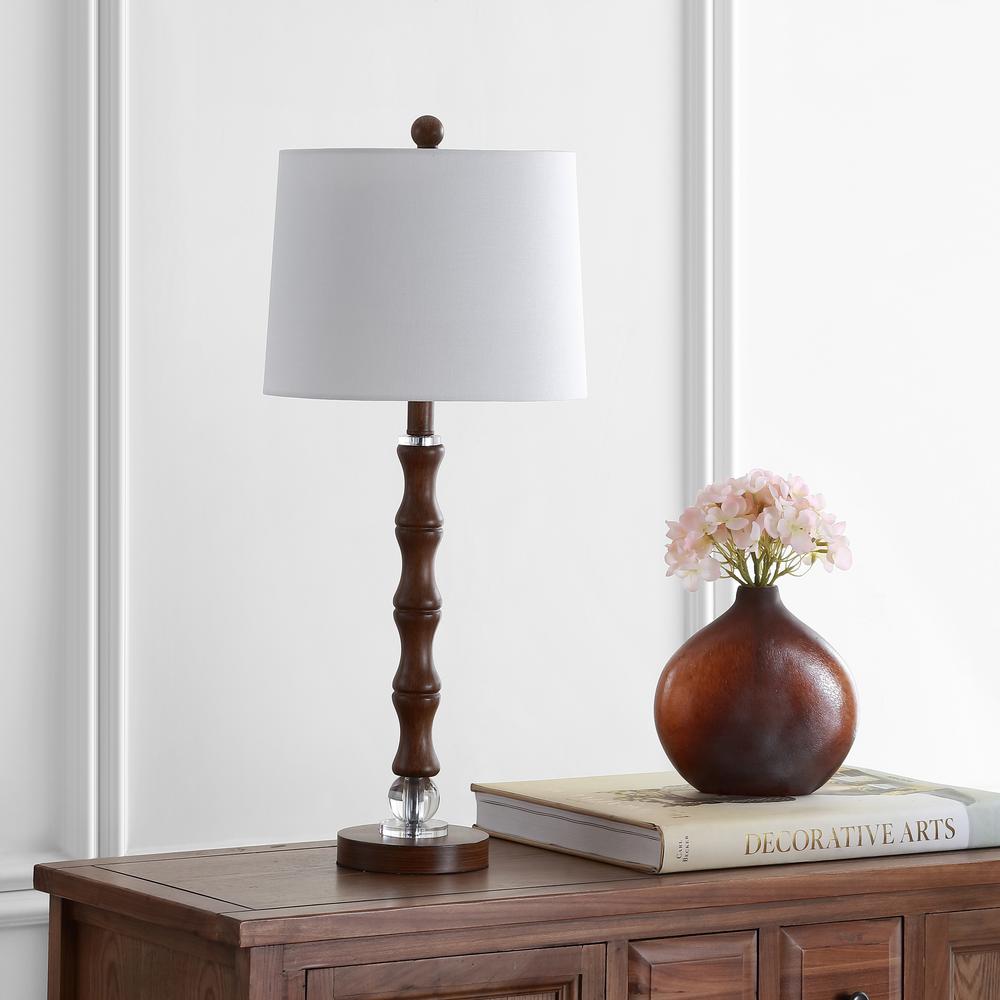 Lukas Table Lamp, Dark Brown Wood Finish. Picture 1