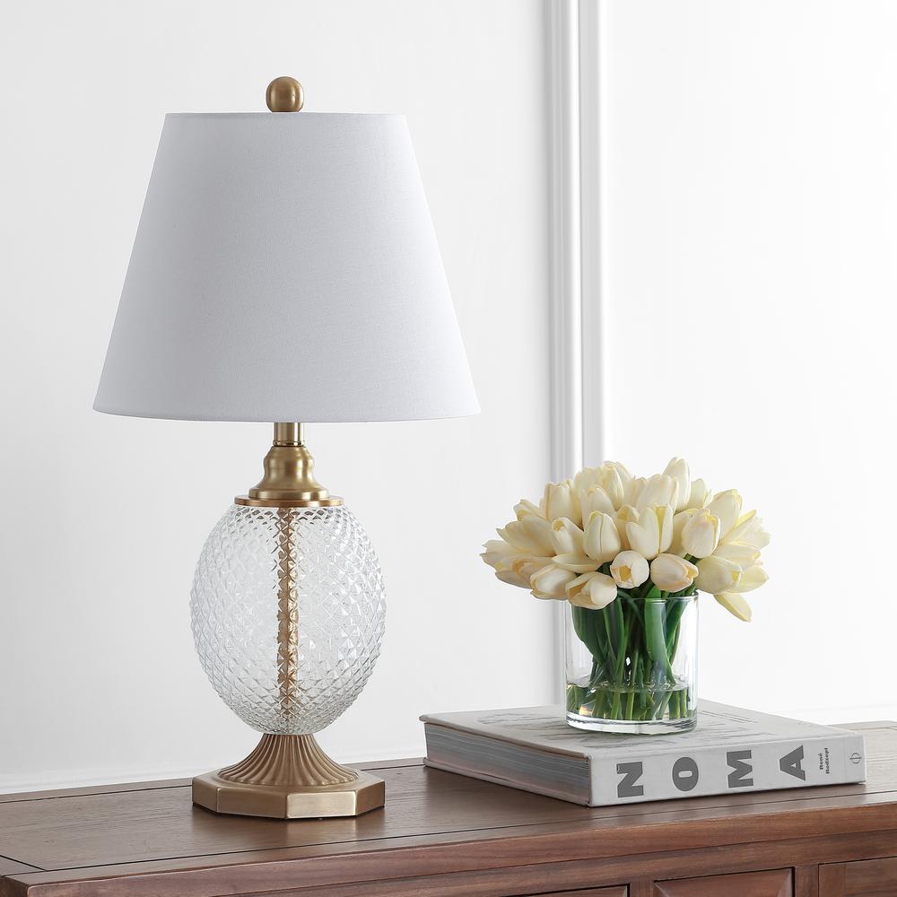 Kaiden Table Lamp, Clear/Brass Gold. Picture 1