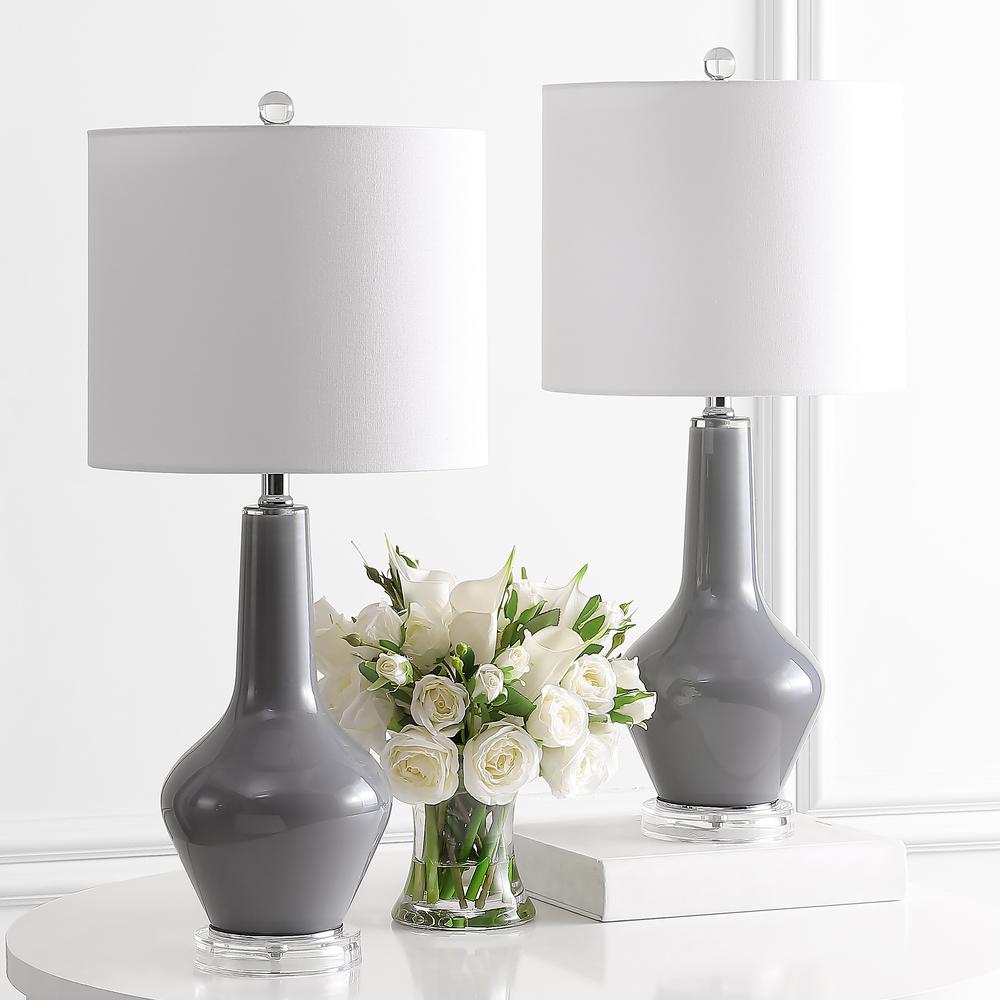 Velor Table Lamp, Smoked Grey Glass. Picture 1