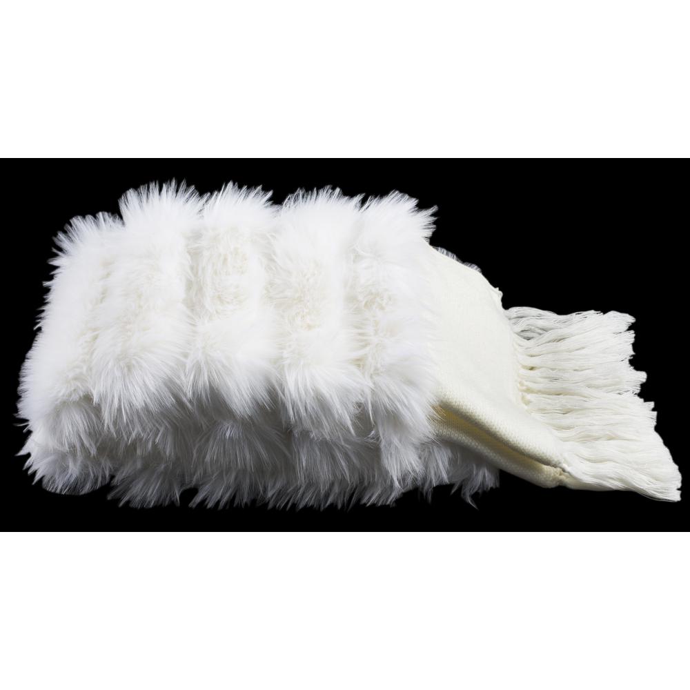 Faux Fur Alexi 20 X 80 Bed Runner, White. Picture 1