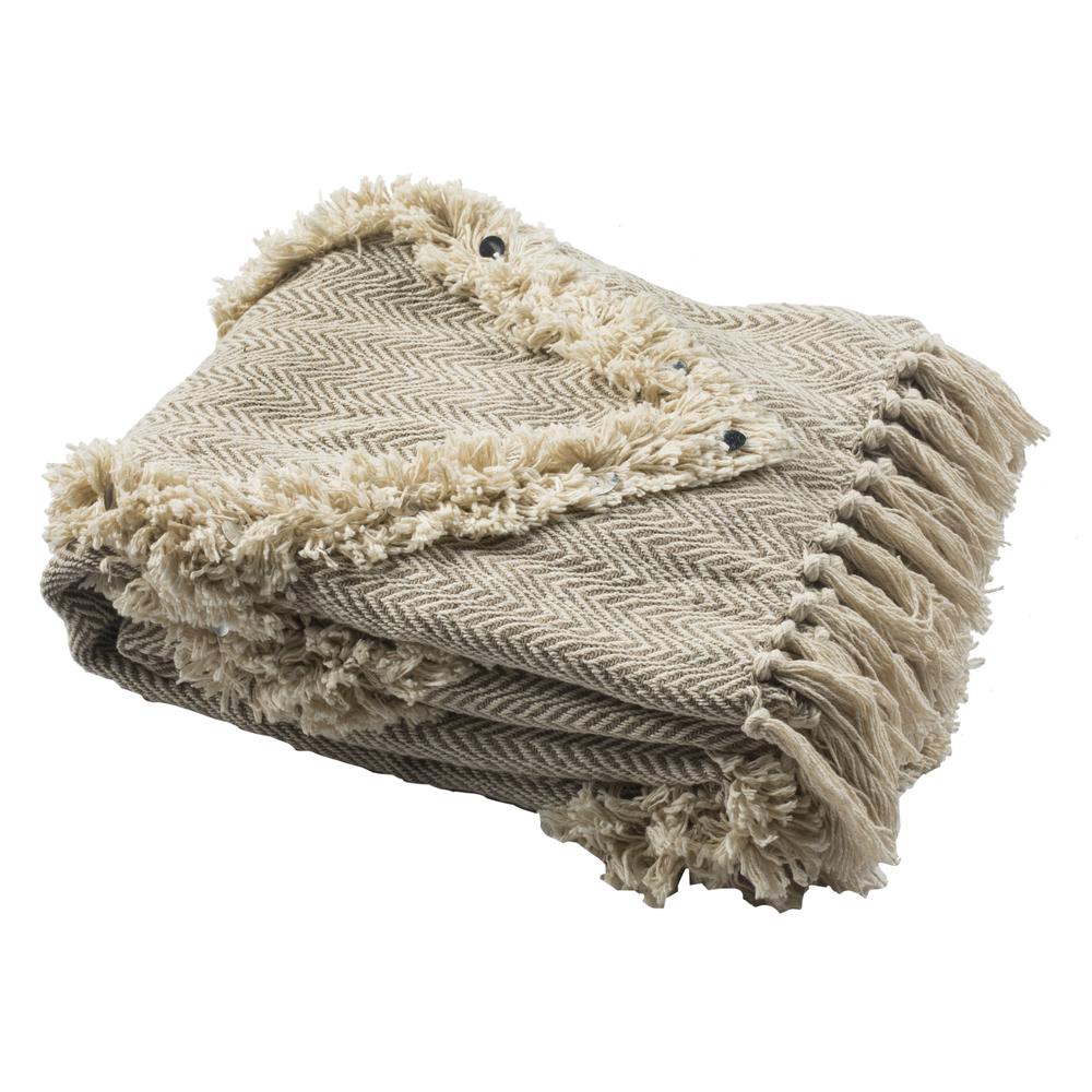 Lachlan Fringe Throw, Beige. Picture 2