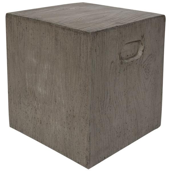 CUBE INDOOR/OUTDOOR MODERN CONCRETE 16.5-INCH H ACCENT TABLE, VNN1003A. Picture 1