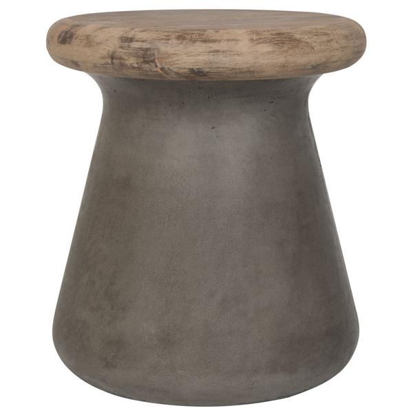 BUTTON INDOOR/OUTDOOR MODERN CONCRETE ROUND 18.1-INCH H ACCENT TABLE, VNN1005A. Picture 1