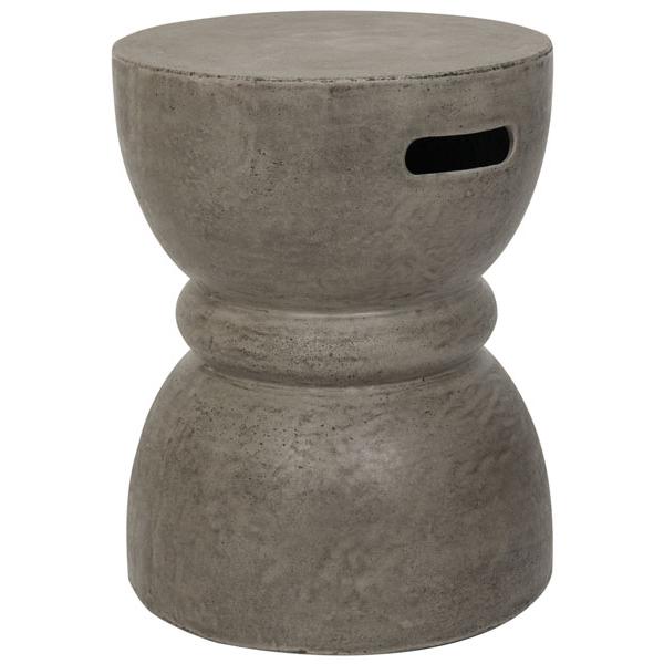HARUKI INDOOR/OUTDOOR MODERN CONCRETE ROUND 17.7-INCH H ACCENT TABLE, VNN1006A. Picture 1