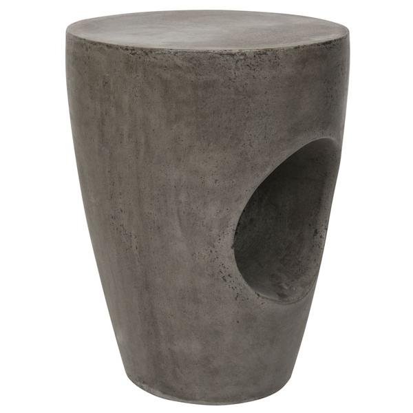 AISHI INDOOR/OUTDOOR MODERN CONCRETE ROUND 17.7-INCH H ACCENT TABLE, VNN1007A. Picture 1