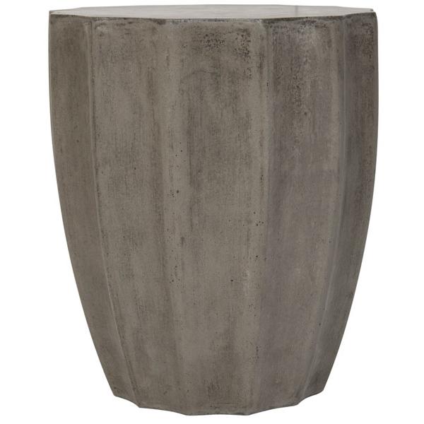 JASLYN INDOOR/OUTDOOR MODERN CONCRETE ROUND 17.7-INCH H ACCENT TABLE, VNN1010A. Picture 1