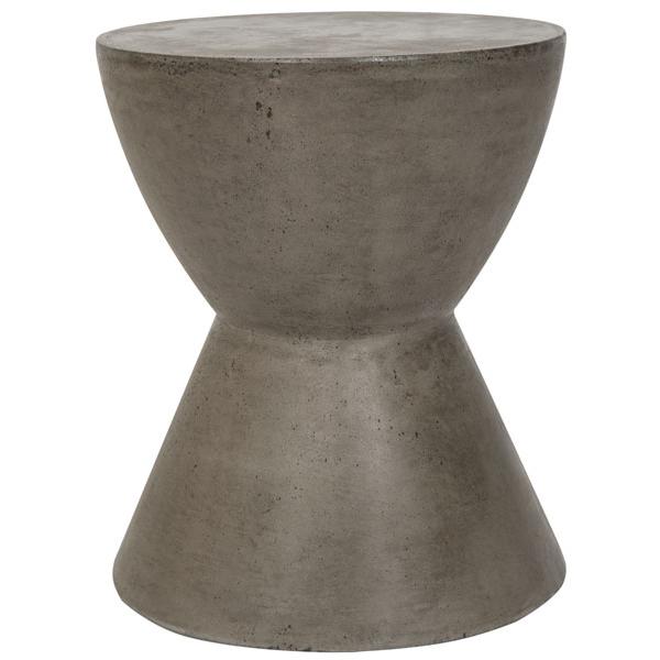 ATHENA INDOOR/OUTDOOR MODERN CONCRETE ROUND 17.7-INCH H ACCENT TABLE, VNN1011A. Picture 1