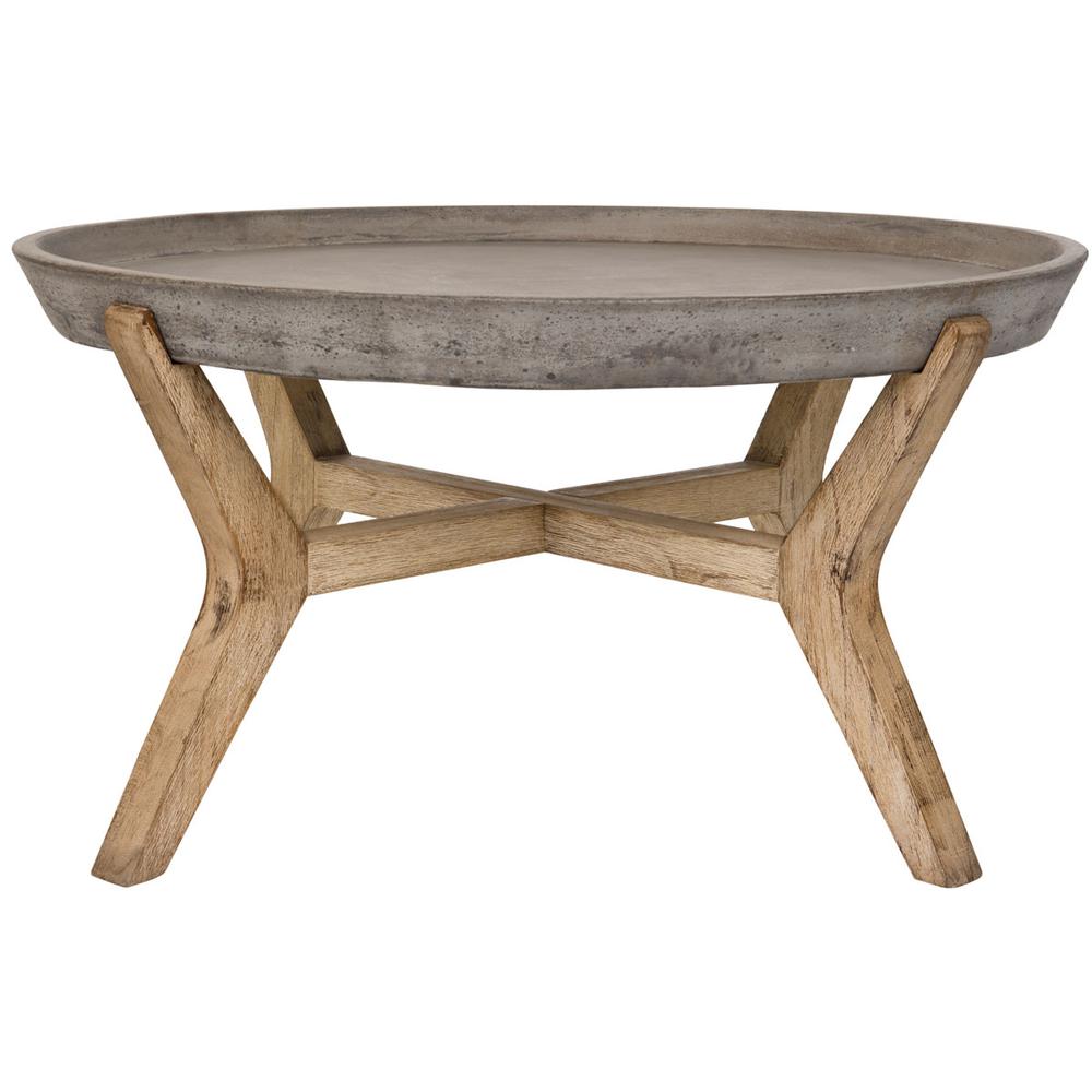 WYNN INDOOR/OUTDOOR MODERN CONCRETE ROUND 18.1-INCH H COFFEE TABLE. Picture 1