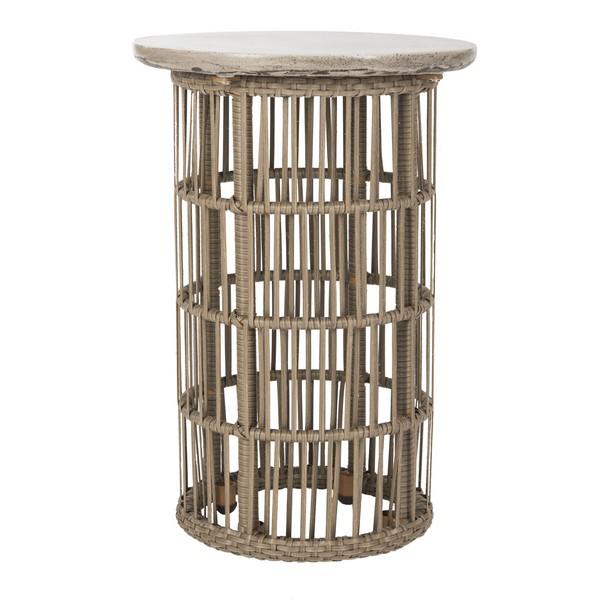 FANE INDOOR/OUTDOOR MODERN CONCRETE 23.23-INCH H SIDE TABLE. Picture 1