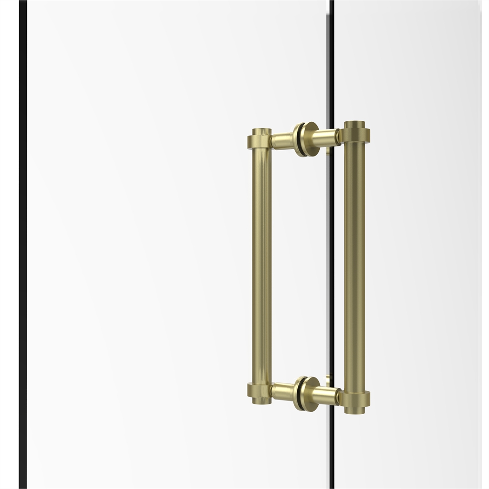 404-12BB-SBR Contemporary 12 Inch Back to Back Shower Door Pull, Satin Brass. Picture 1