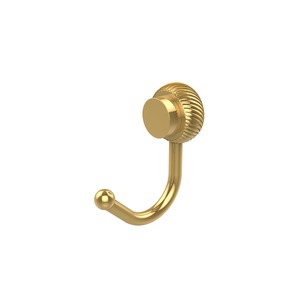 420T-PB Venus Collection Robe Hook with Twisted Accents, Polished Brass. The main picture.