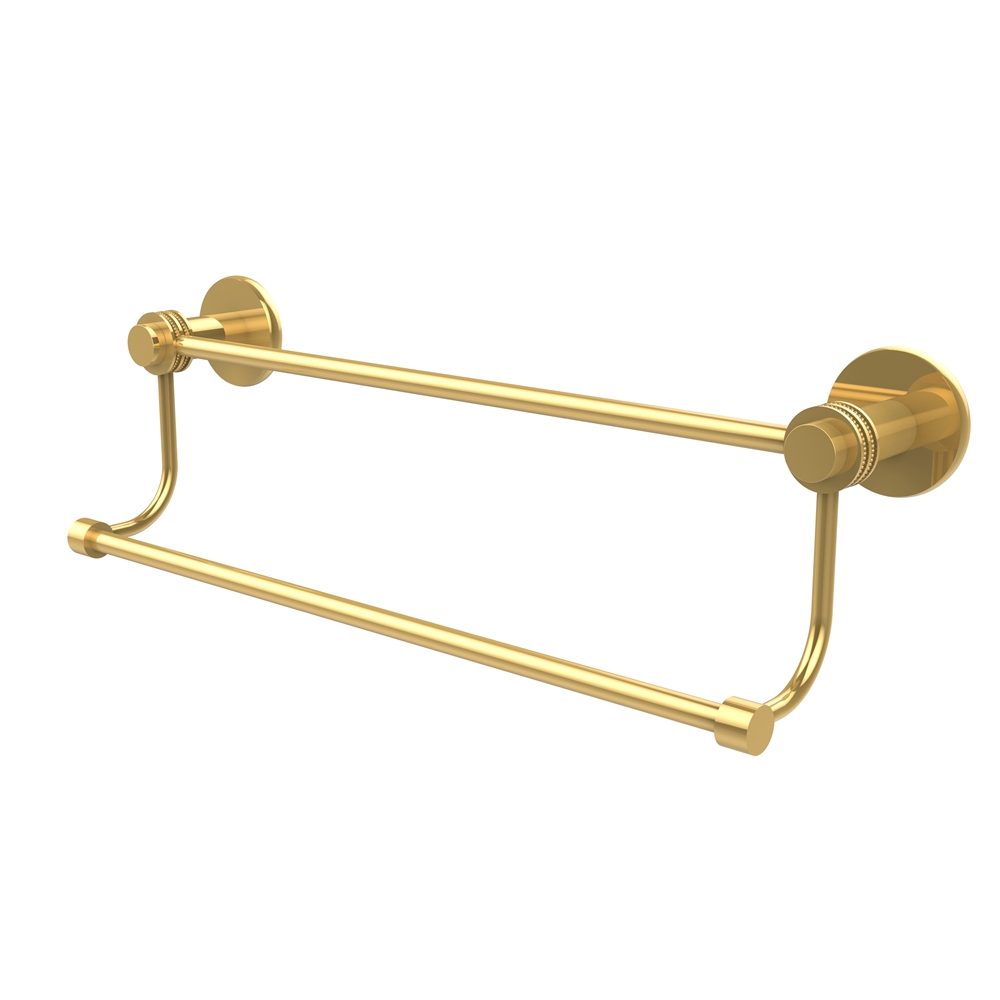 9072D/24-PB Mercury Collection 24 Inch Double Towel Bar with Dotted Accents, Polished Brass. Picture 1