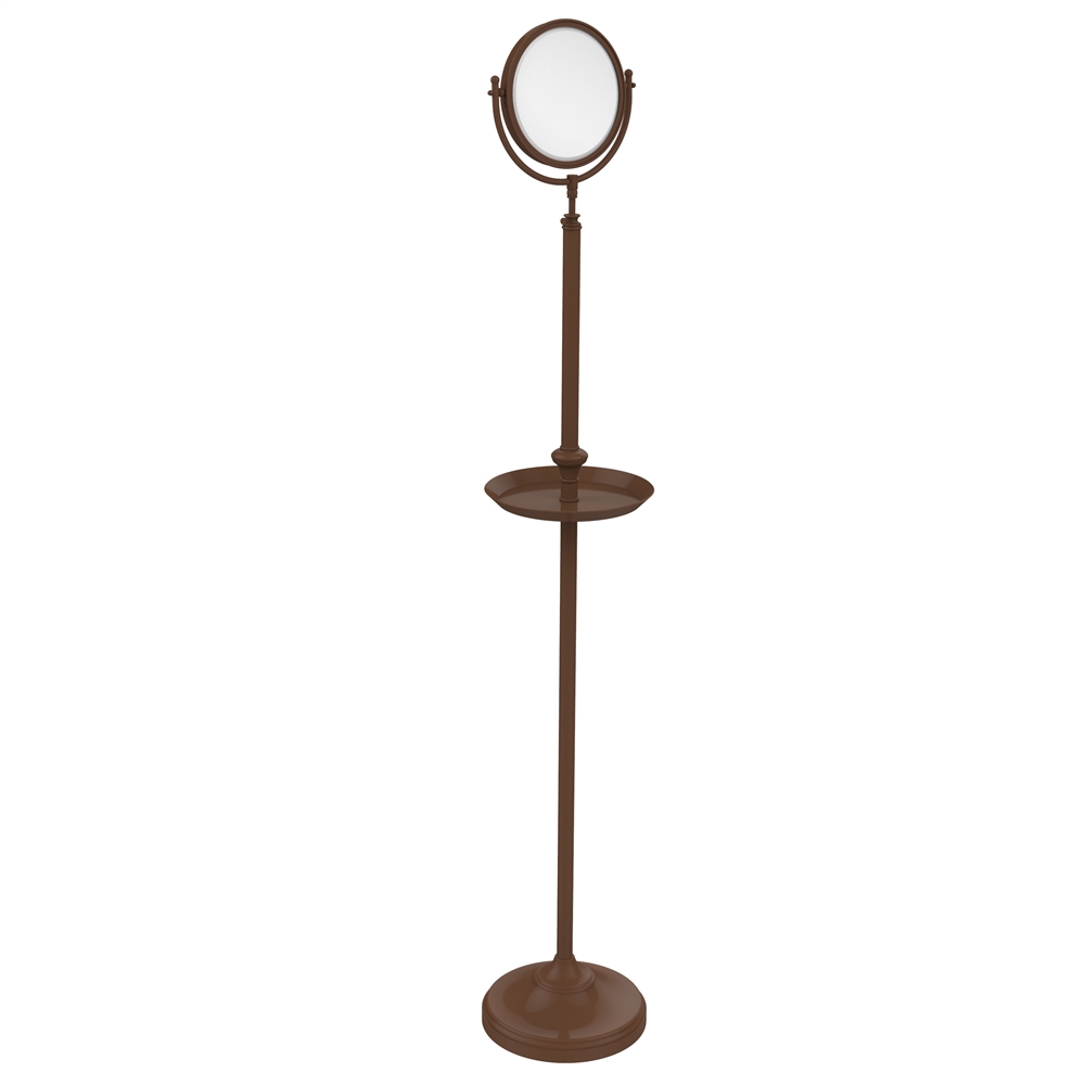DMF-3/3X-ABZ Floor Standing Make-Up Mirror Inch Diameter with 3X  Magnification and Shaving Tray, Antique Bronze