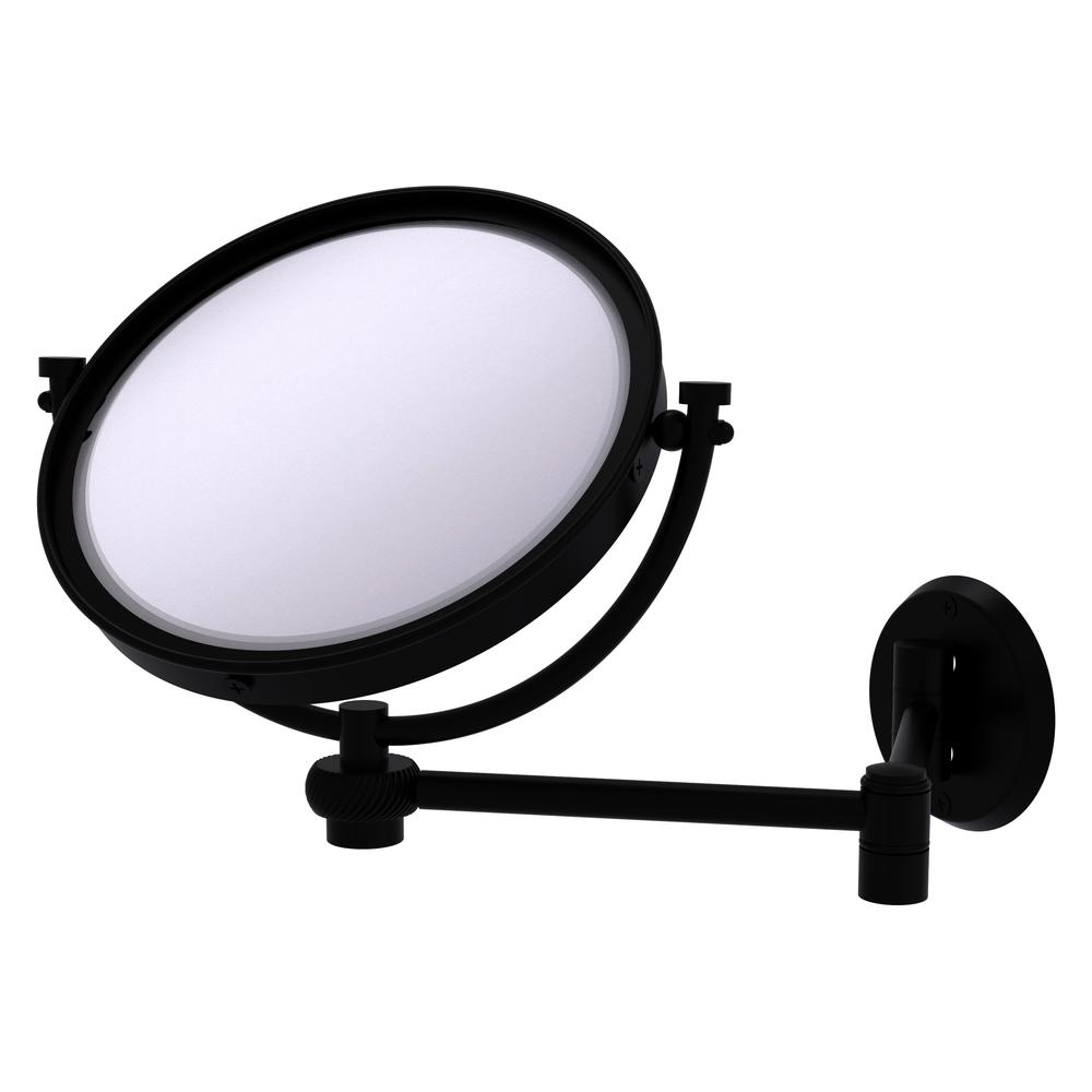 WM-6T/5X-BKM Inch Wall Mounted Extending Make-Up Mirror 5X Magnification  with Twist Accent, Matte Black