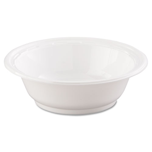 Famous Service Plastic Dinnerware, Bowl, 12 oz, White, 125/Pack, 8 Packs/Carton. Picture 1