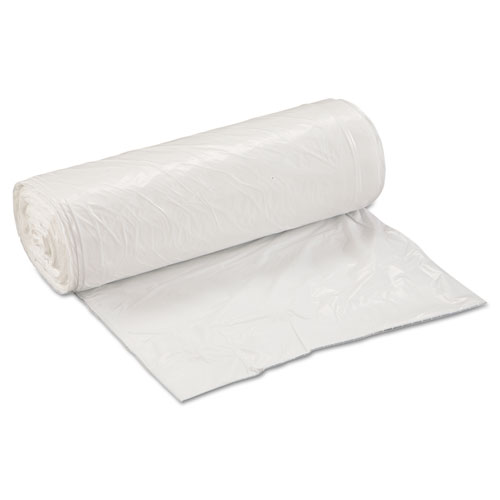 Low-Density Commercial Can Liners, Coreless Interleaved Roll, 30 gal, 0.8 mil, 30" x 36", White, 25 Bags/Roll, 8 Rolls/Carton. Picture 1