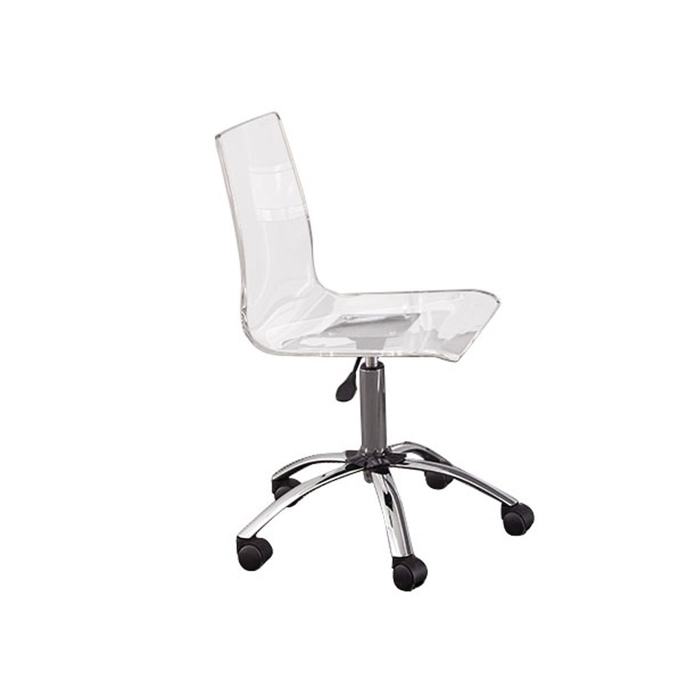Adjustable Swivel Chair, Clear Acrylic / Chrome. Picture 2