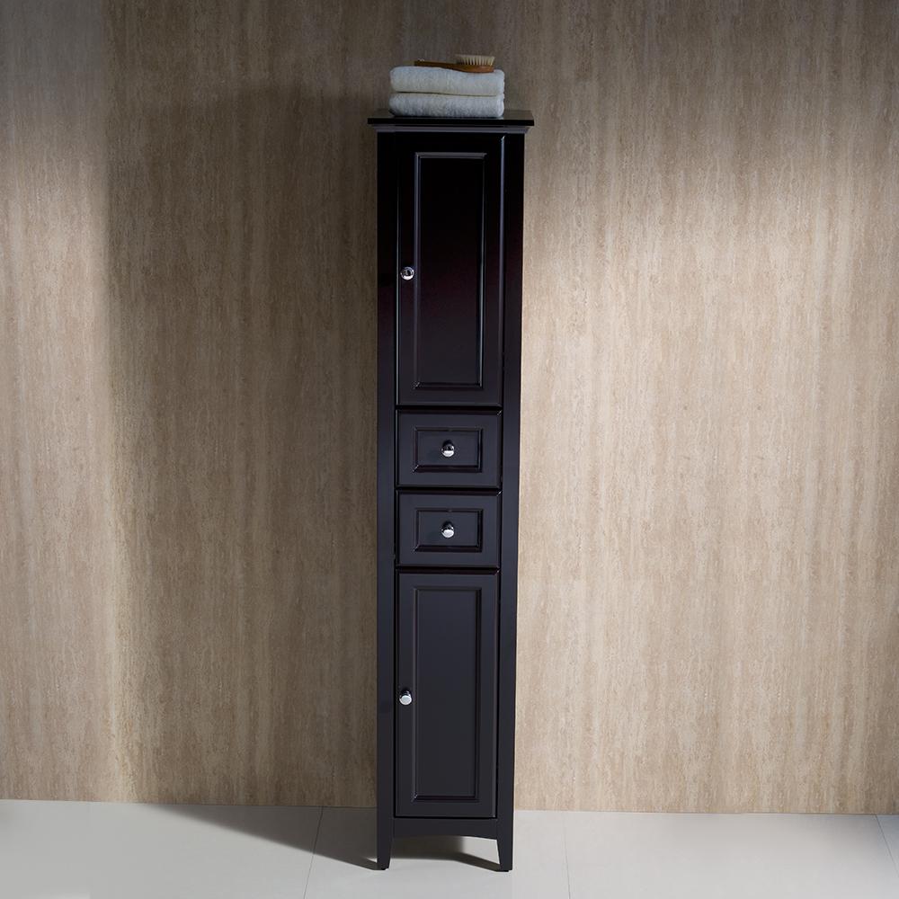 Oxford Espresso Tall Bathroom Linen Cabinet