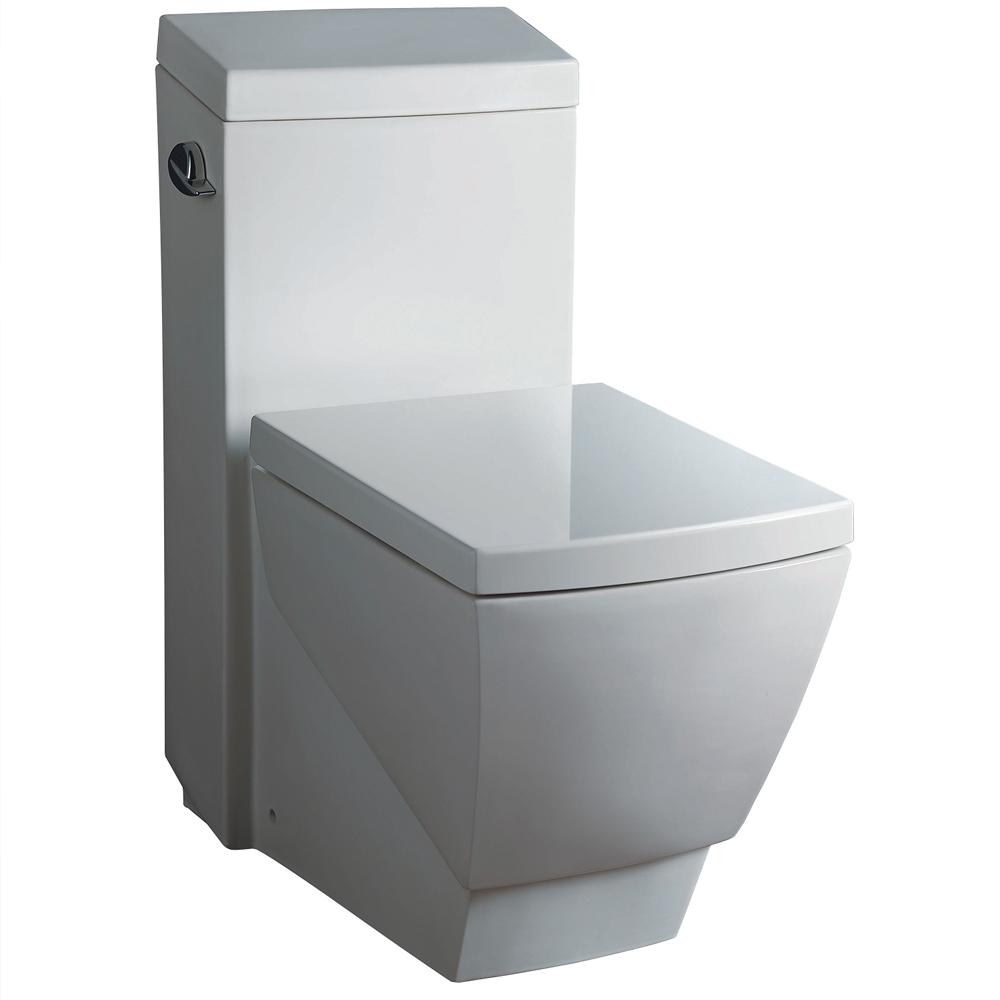 Apus One-Piece Square Toilet w/ Soft Close Seat. The main picture.