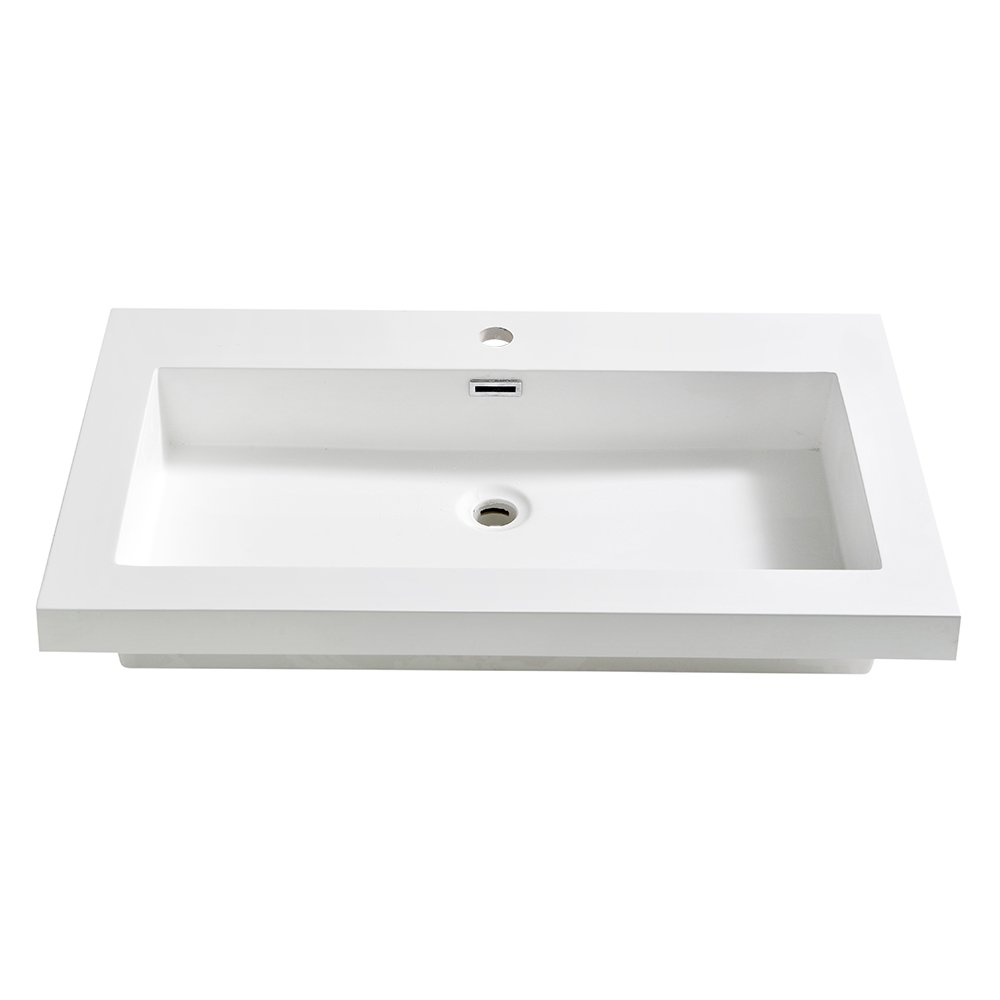 Fresca Allier 36 In Drop In Ceramic Bathroom Sink In White With
