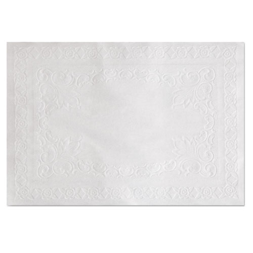Classic Embossed Straight Edge Placemats, 10 x 14, White, 1,000/Carton. Picture 2