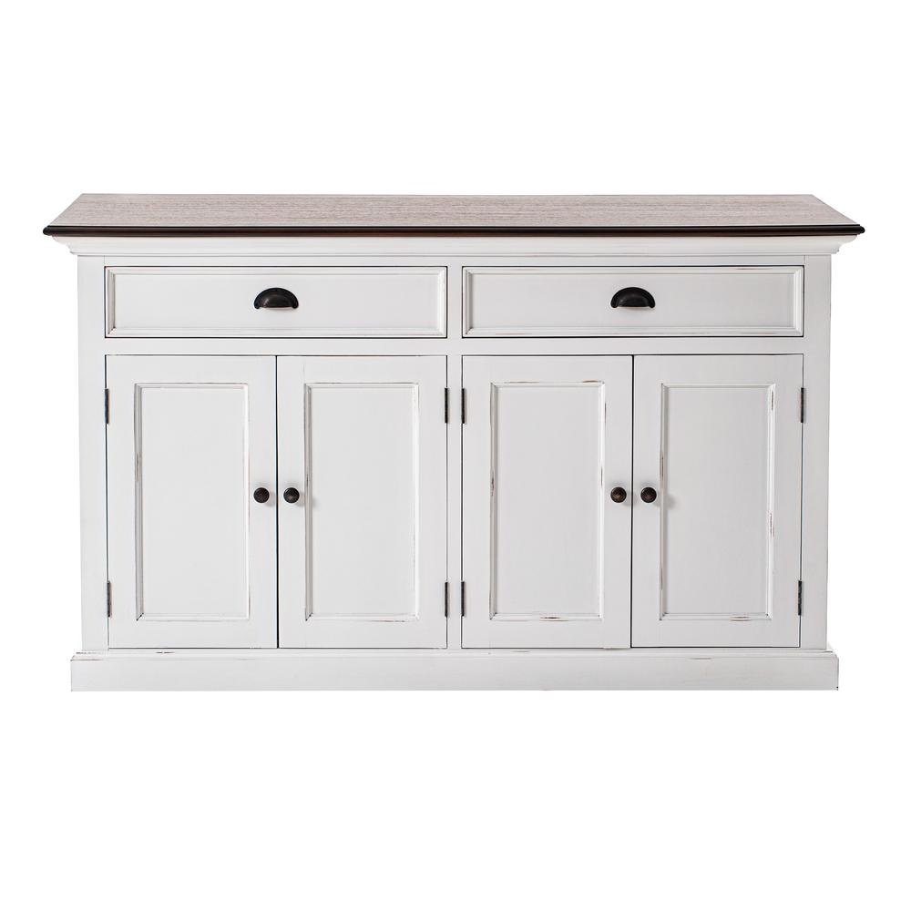 Halifax Accent White Distress & Deep Brown Classic Buffet. Picture 1