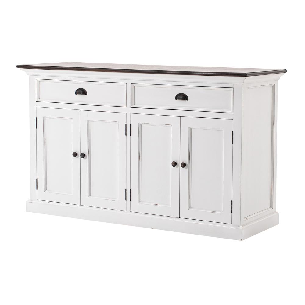 Halifax Accent White Distress & Deep Brown Classic Buffet. Picture 2