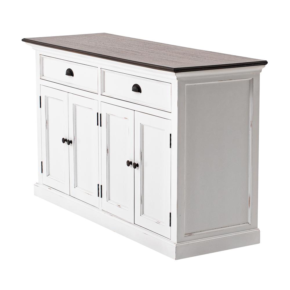 Halifax Accent White Distress & Deep Brown Classic Buffet. Picture 4