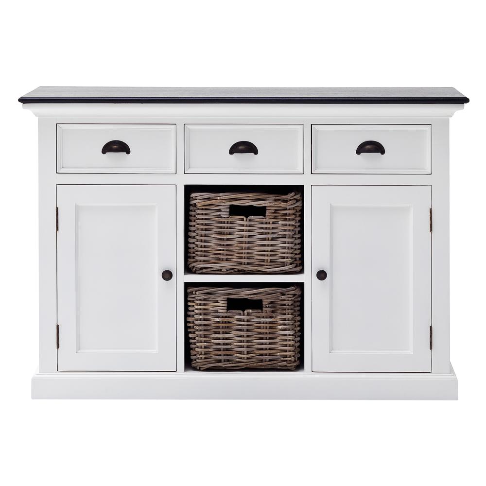 Halifax Contrast Classic White & Black Buffet with 2 Baskets. Picture 11