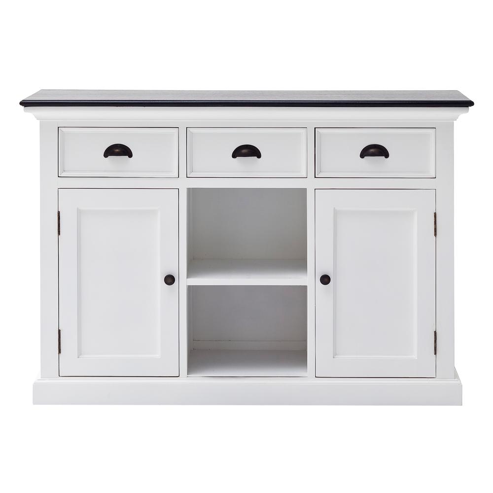 Classic White & Black Buffet with 2 Baskets Storage Units, Belen Kox. Picture 1