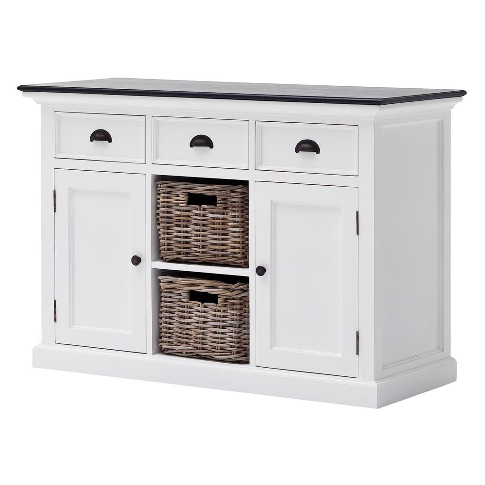 Halifax Contrast Classic White & Black Buffet with 2 Baskets. Picture 12