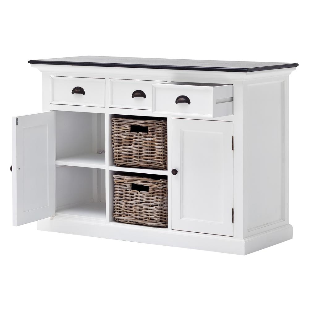 Halifax Contrast Classic White & Black Buffet with 2 Baskets. Picture 13