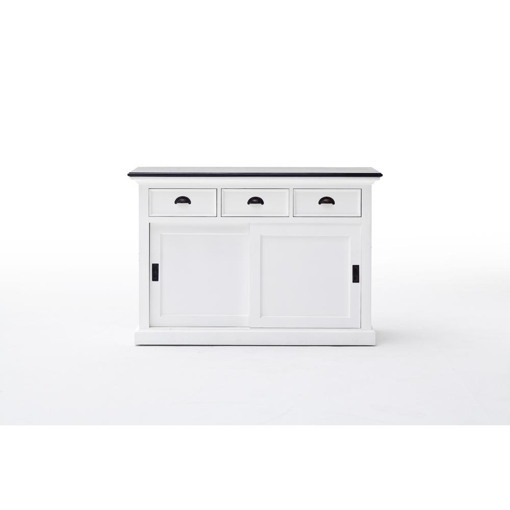 Halifax Contrast Classic White & Black Buffet with Sliding Doors. Picture 16