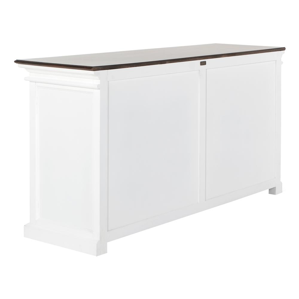 Halifax Accent White Distress & Deep Brown Display Buffet with 4 Glass Doors. Picture 17