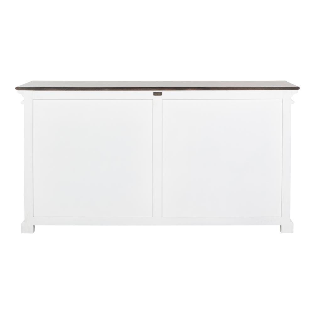Halifax Accent White Distress & Deep Brown Display Buffet with 4 Glass Doors. Picture 18
