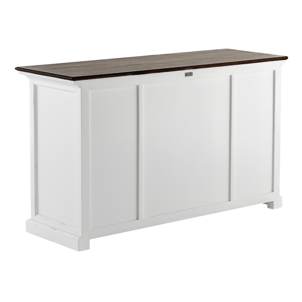 Halifax Accent White Distress & Deep Brown Buffet with 4 Doors 3 Drawers. Picture 5