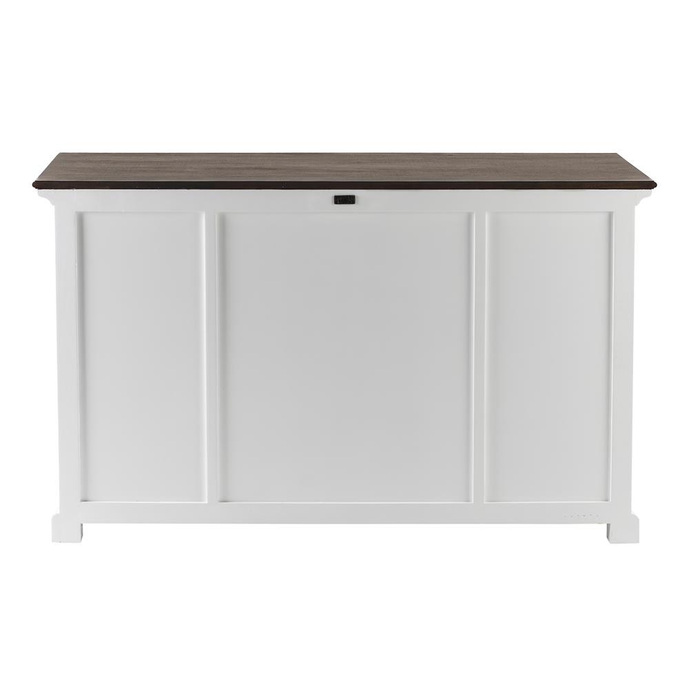 Halifax Accent White Distress & Deep Brown Buffet with 4 Doors 3 Drawers. Picture 7
