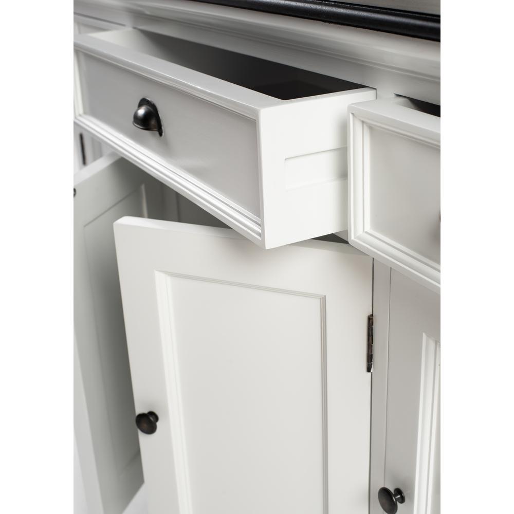 Halifax Contrast Classic White & Black Buffet with 4 Doors 3 Drawers. Picture 6