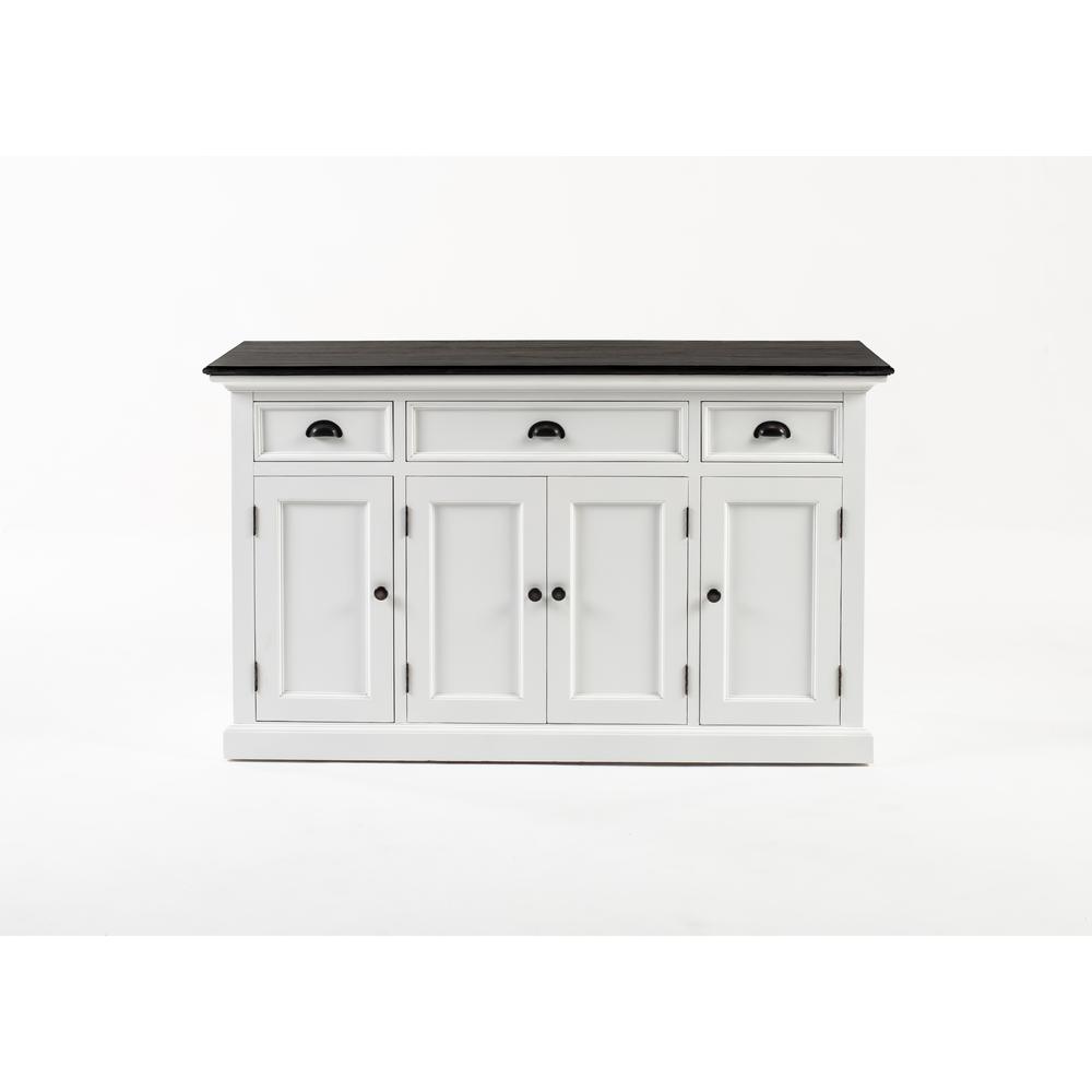 Halifax Contrast Classic White & Black Buffet with 4 Doors 3 Drawers. Picture 17