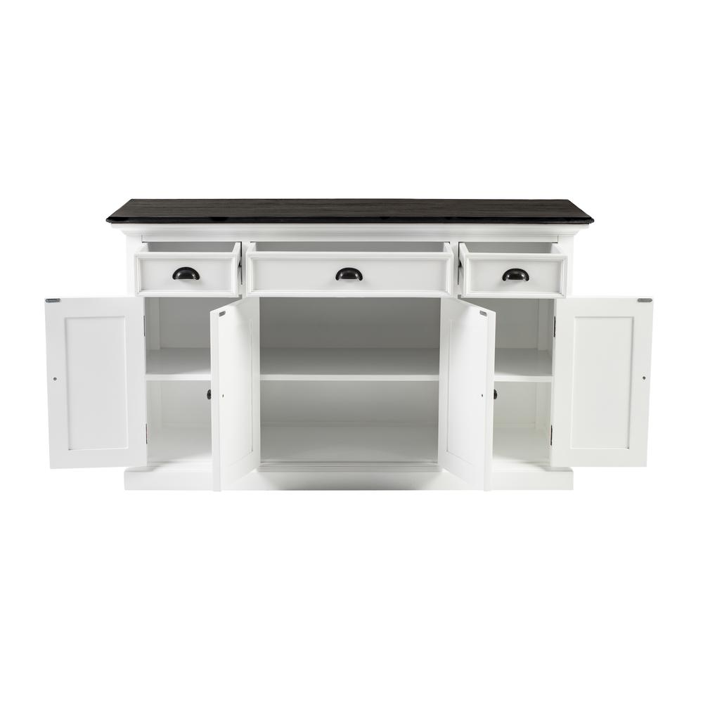 Halifax Contrast Classic White & Black Buffet with 4 Doors 3 Drawers. Picture 2