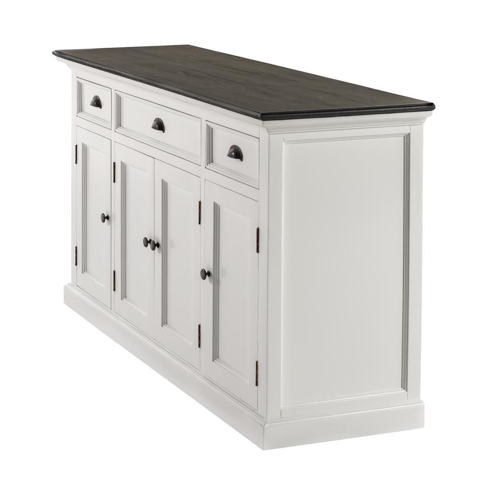 Halifax Contrast Classic White & Black Buffet with 4 Doors 3 Drawers. Picture 3