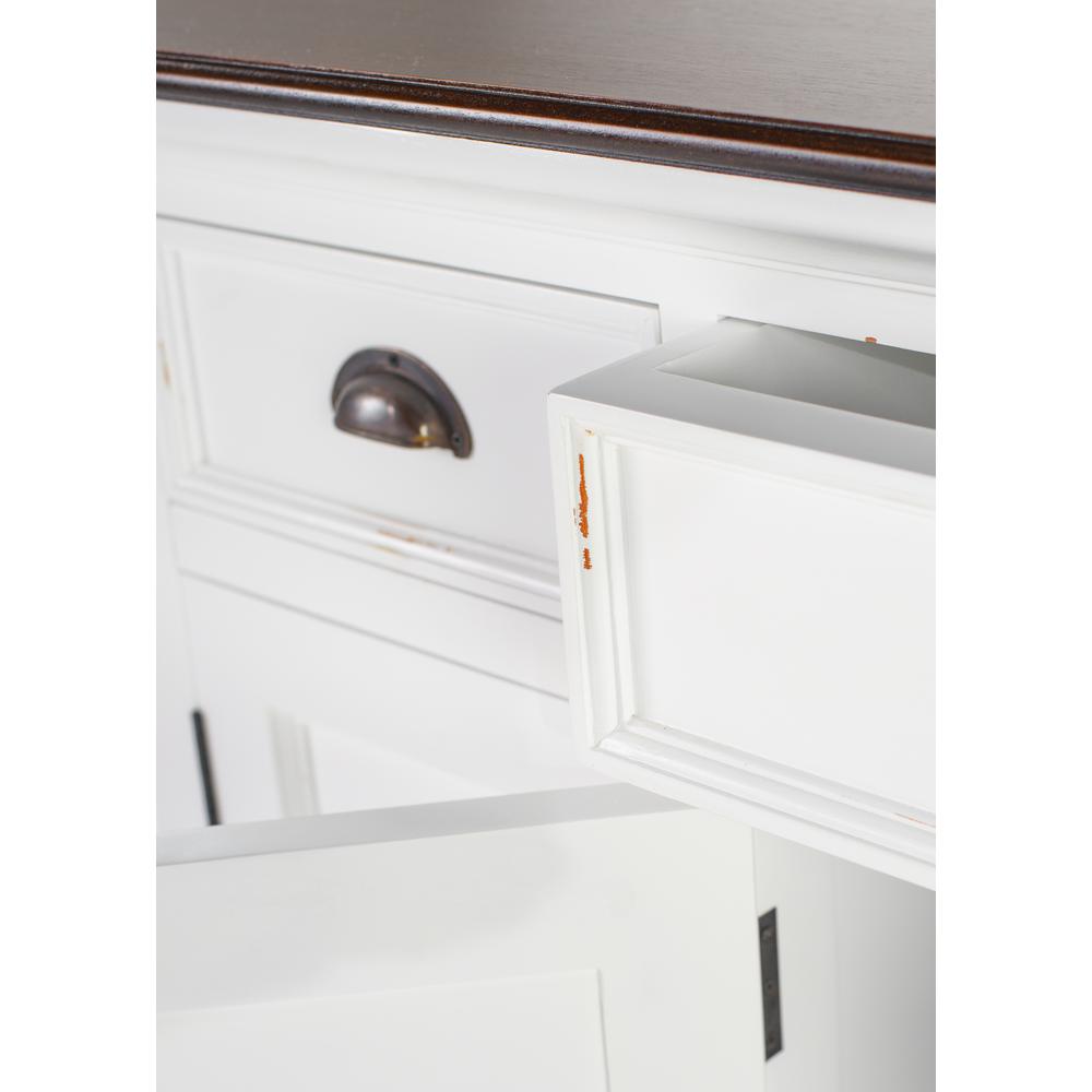 Halifax Accent White Distress & Deep Brown Buffet with 4 Doors 3 Drawers. Picture 18