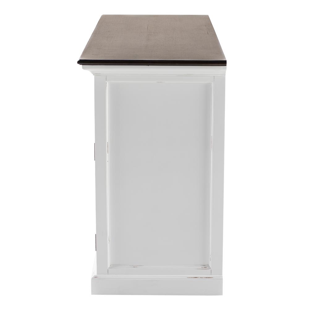 Halifax Accent White Distress & Deep Brown Buffet with 4 Doors 3 Drawers. Picture 5