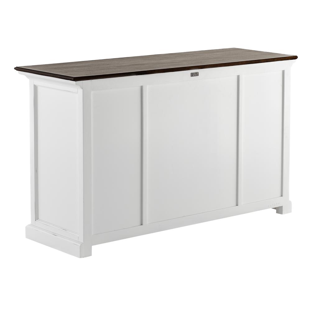 Halifax Accent White Distress & Deep Brown Buffet with 4 Doors 3 Drawers. Picture 6