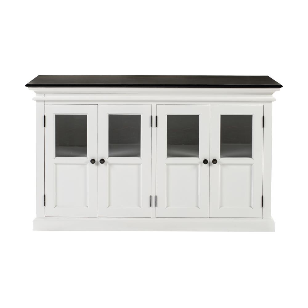 Two-Tone Classic White and Black Buffet with Beveled Glass Doors, Belen Kox. Picture 1